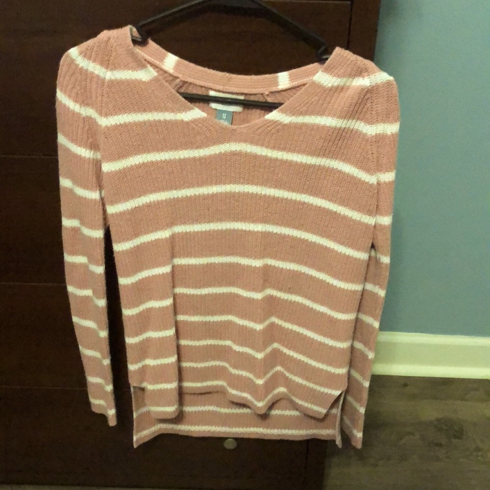 Old Navy pink striped sweater—size XS